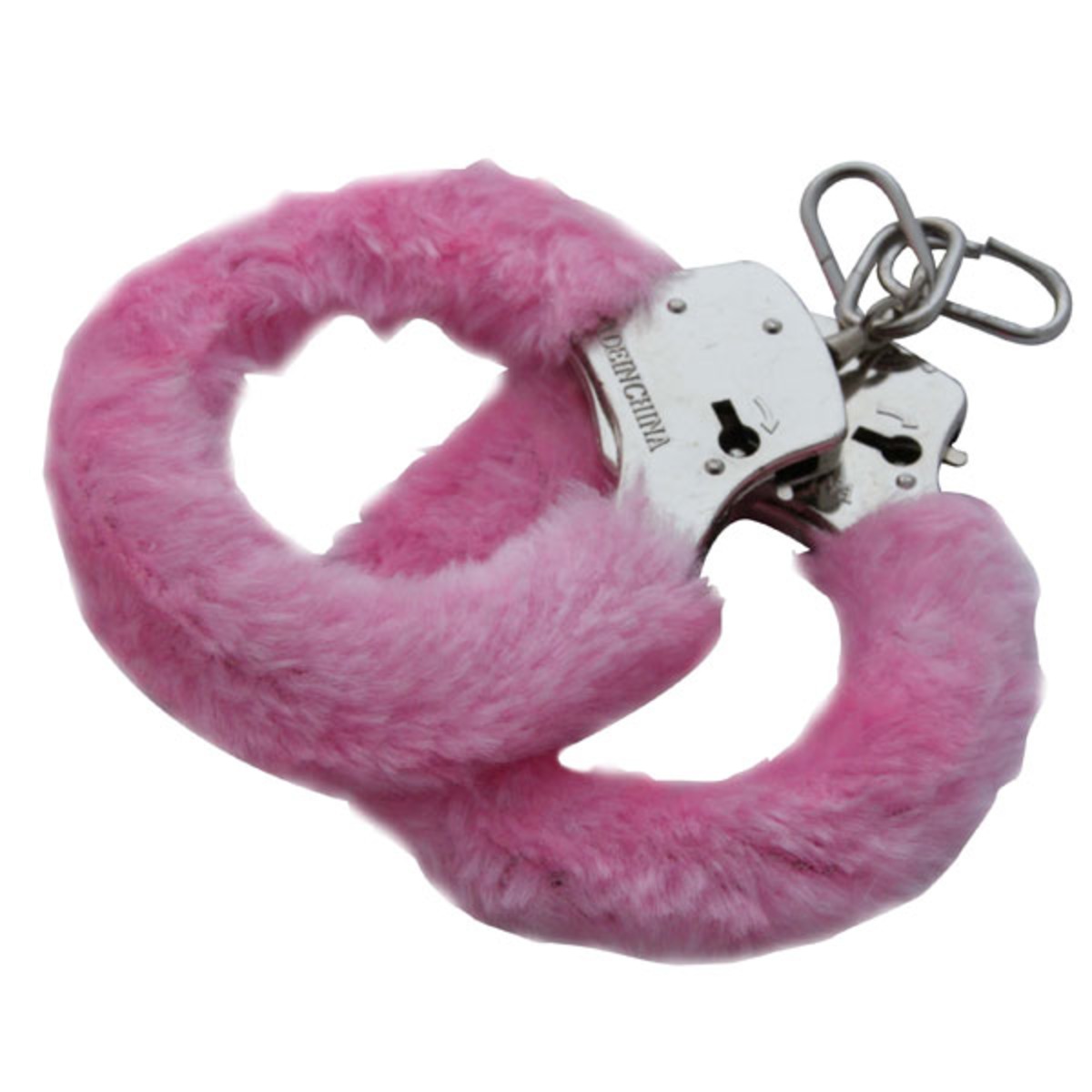 Paire de menottes fourrure - livrée avec 2 clés - couleur rose