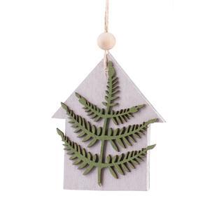 SUSP. MAISON GRIS BOIS FEUILLE