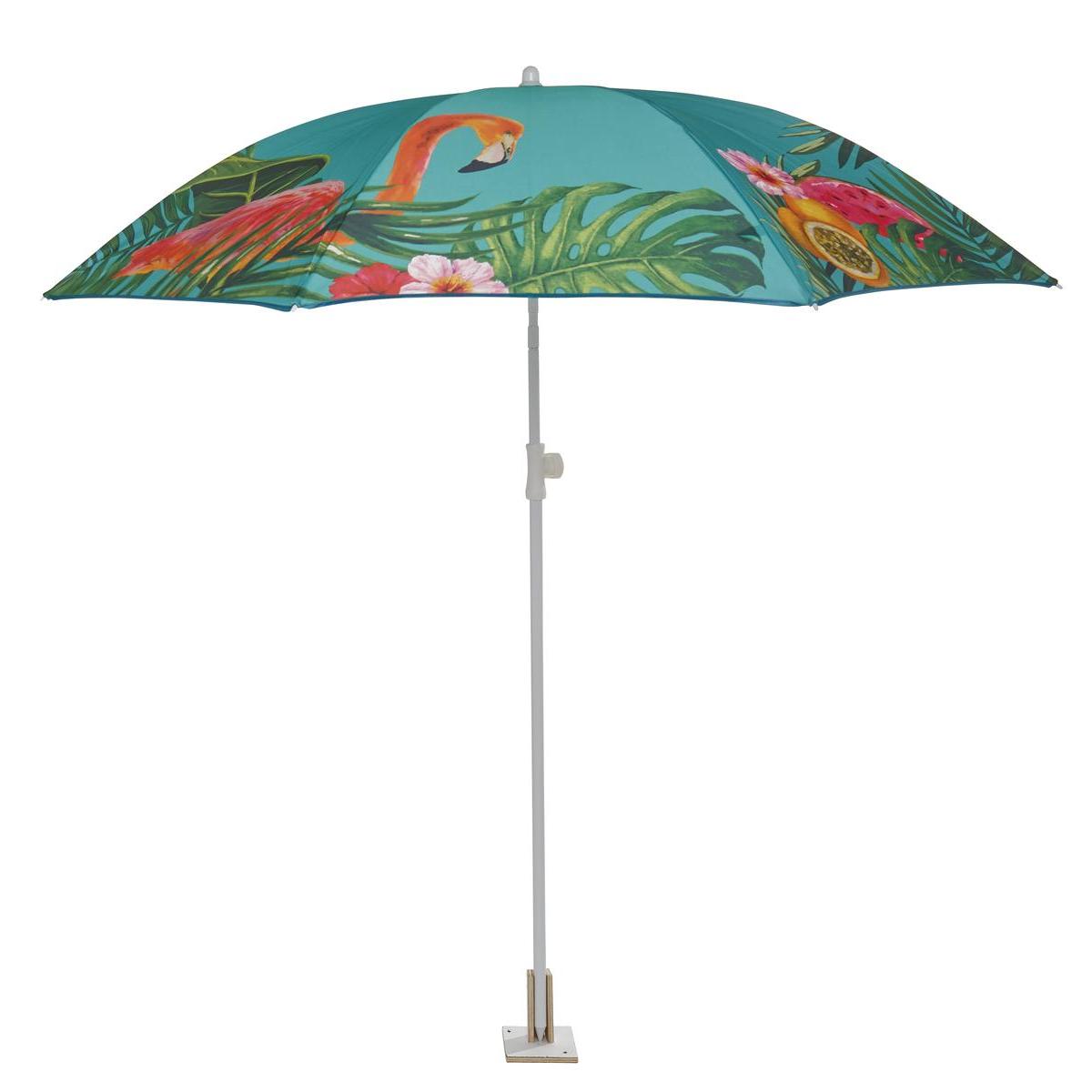 Parasol Flamant rose - ø 180 x H 200 cm - Multicolore