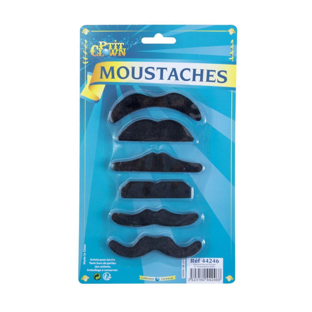 6 moustaches assorties 6 moustaches assorties