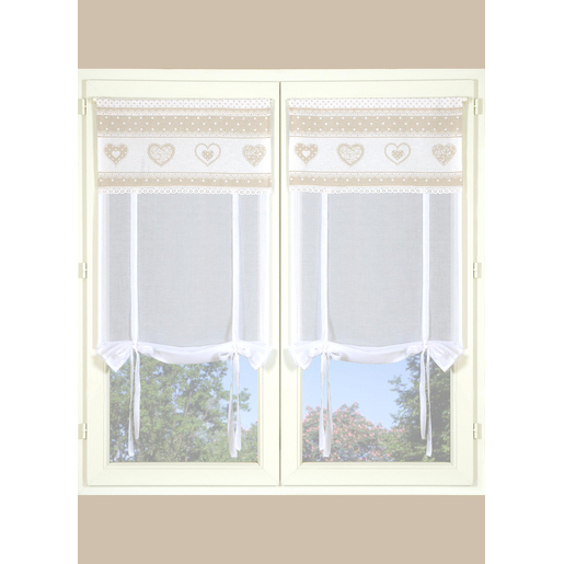 Paire de voiles à parement - 60 x 90 cm - Beige Paire de voiles à parement - 60 x 90 cm - Beige