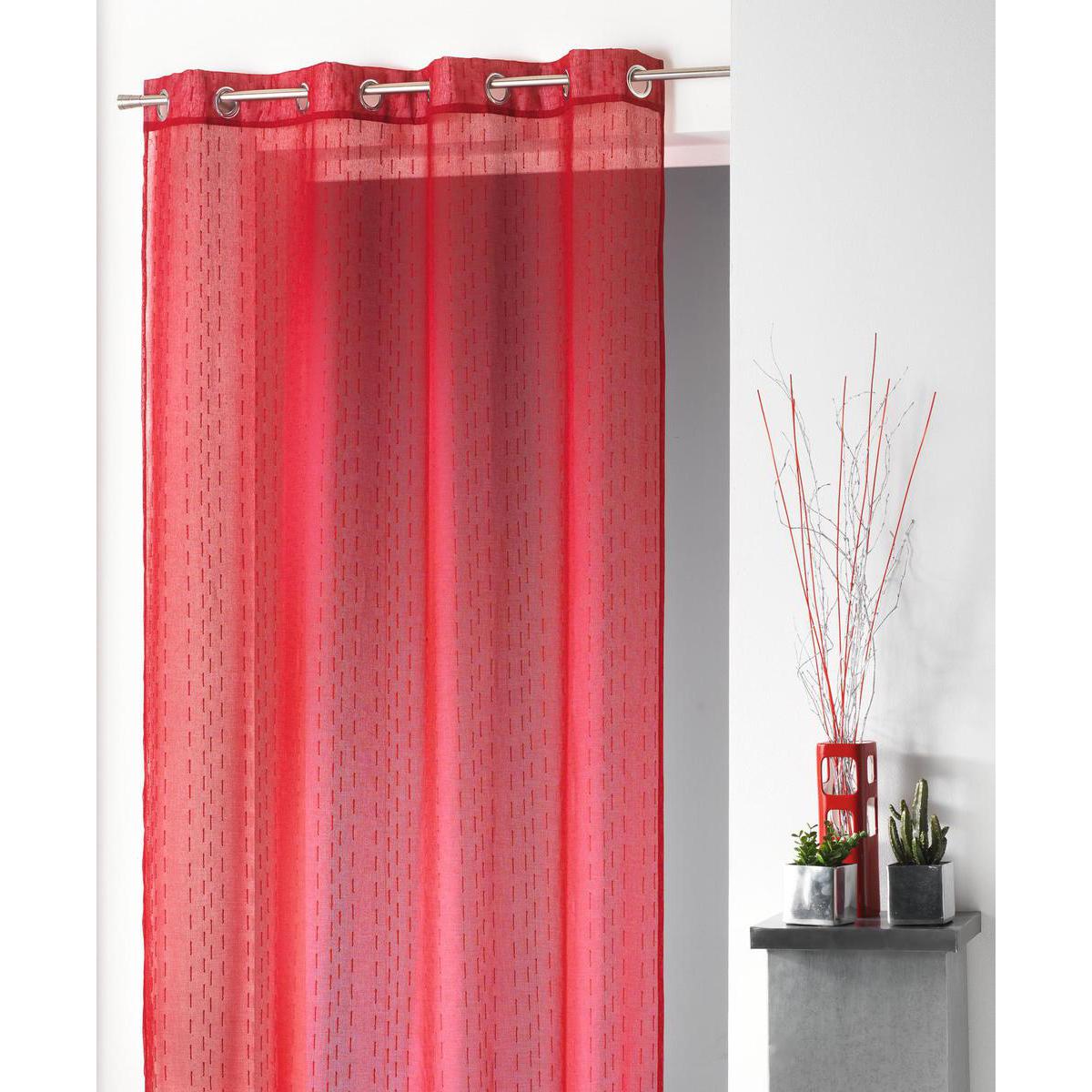 Voilage Cottage en polyester - 140 x 240 cm - Rouge bordeaux Voilage Cottage en polyester - 140 x 240 cm - Rouge bordeaux