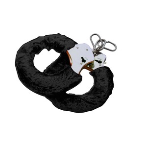 Paire de menottes fourrure - livrée avec 2 clés - couleur noir