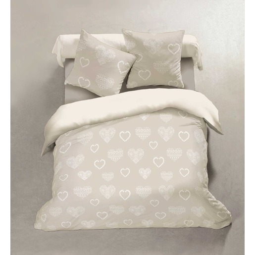 Parure Housse De Couette 2 Taies D Oreiller Modele Cœurs 240 X