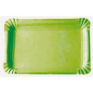 Lot de 5 plateaux carton rectangulaires - 24 x 33 cm - Carton - Vert