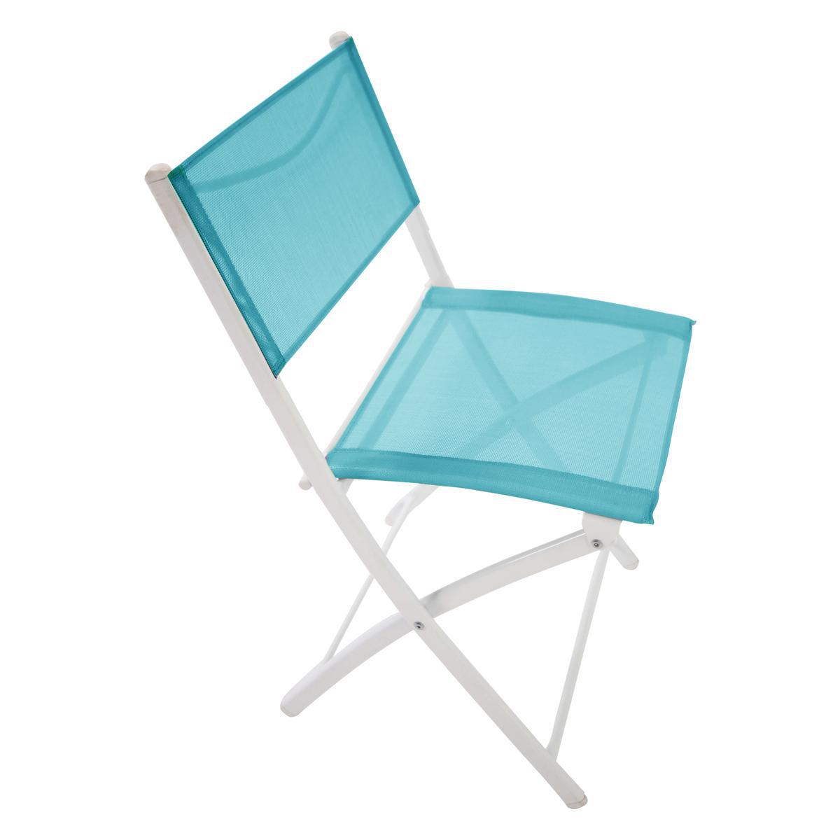 Chaise Amélia pliante - 51 x 46 x H 81 cm - bleu Chaise Amélia pliante - 51 x 46 x H 81 cm - bleu