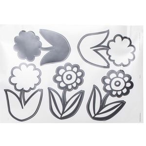 Sticker adhésif déco pâquerettes - 70 x 50 cm - Noir