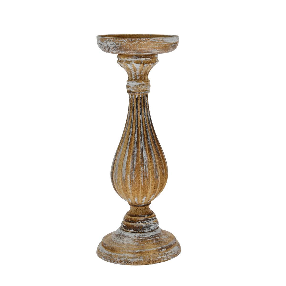 Bougeoir patiné - Différents formats - ø 10.5 x H 27.5 cm - Marron - K.KOON