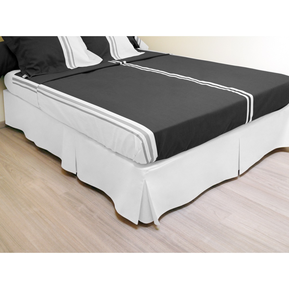 Cache Sommier Microfibre 140 X 190 Cm Blanc Couvre Lit La Foir Fouille