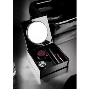 Boîte avec miroir - Polystyrène - 14,8 x 14,8 x 4,7 cm - Noir