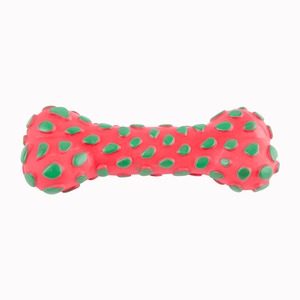 Lot de 2 jouet en forme d' os pour animaux - 18,5 x 6,5 cm - Rouge, Vert