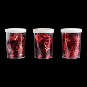 Confettis motifs de Noël en pot - Différents modèles - Rouge