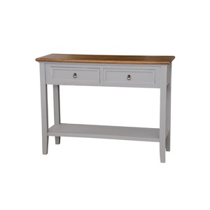 Console 2 tiroirs - 100 x 35 x H 75 cm - Gris