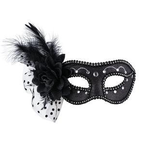 Loup d'Halloween élégant - L 25 x l 19 cm - Noir