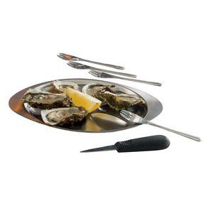 Coffret à huîtres - Inox - 39 x 27,5 x H 14 cm - Gris