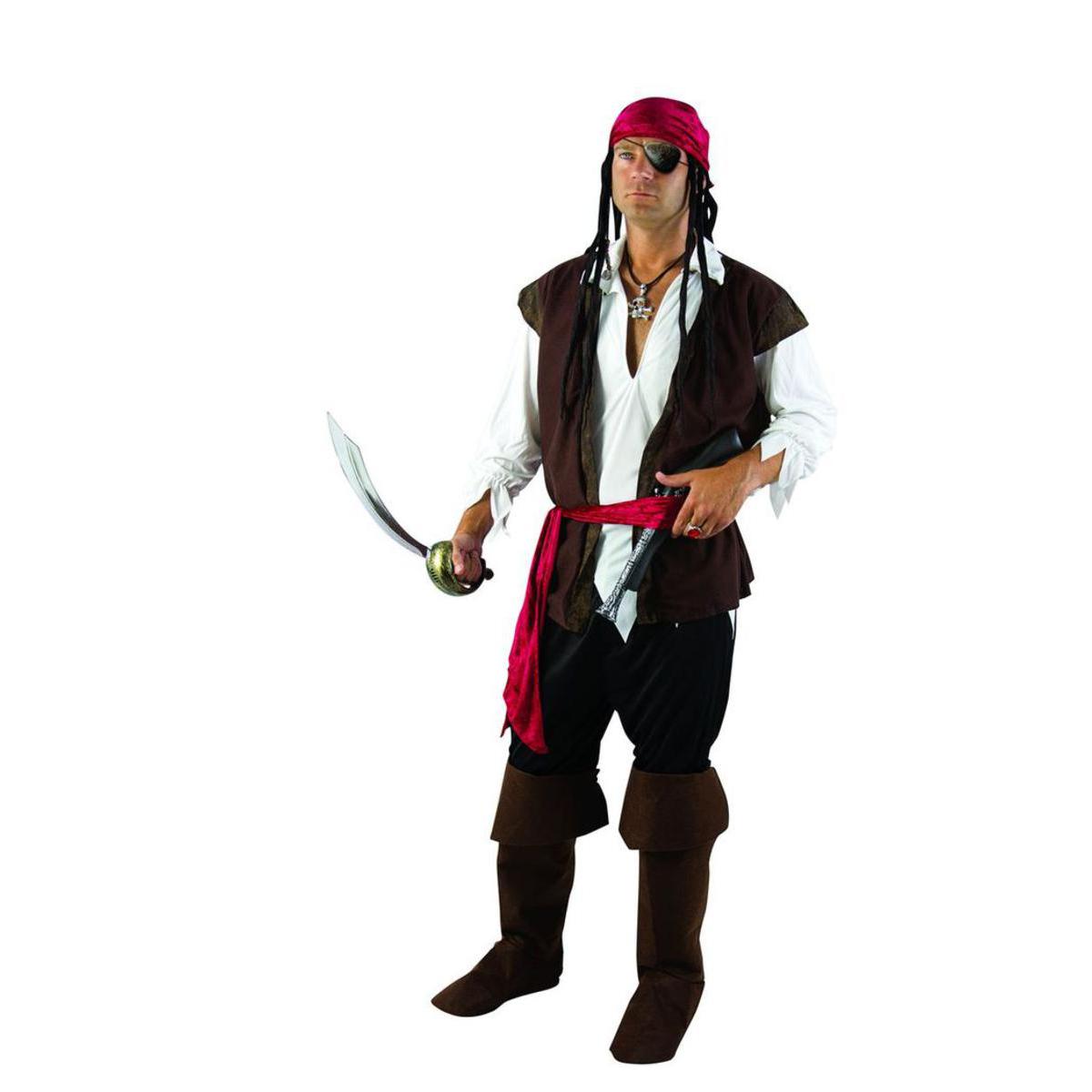 Costume adulte pirate en polyester - L - XL - Multicolore