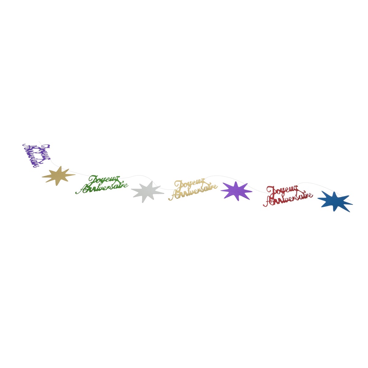 Guirlande fil Joyeux anniversaire - 30 m - Multicolore