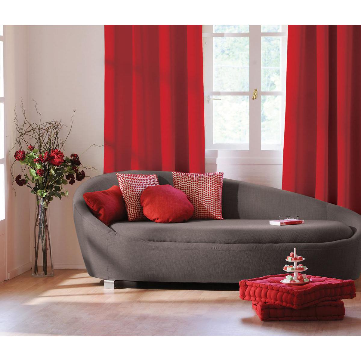Panneau à œillets occultant - 100% polyester - 140 x 180 cm - Rouge Panneau à œillets occultant - 100% polyester - 140 x 180 cm - Rouge