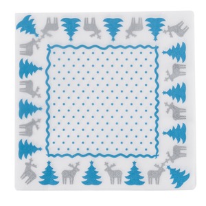 Lot de 20 serviettes en papier imprimé renne - 40 x 40 cm - Bleu turquoise