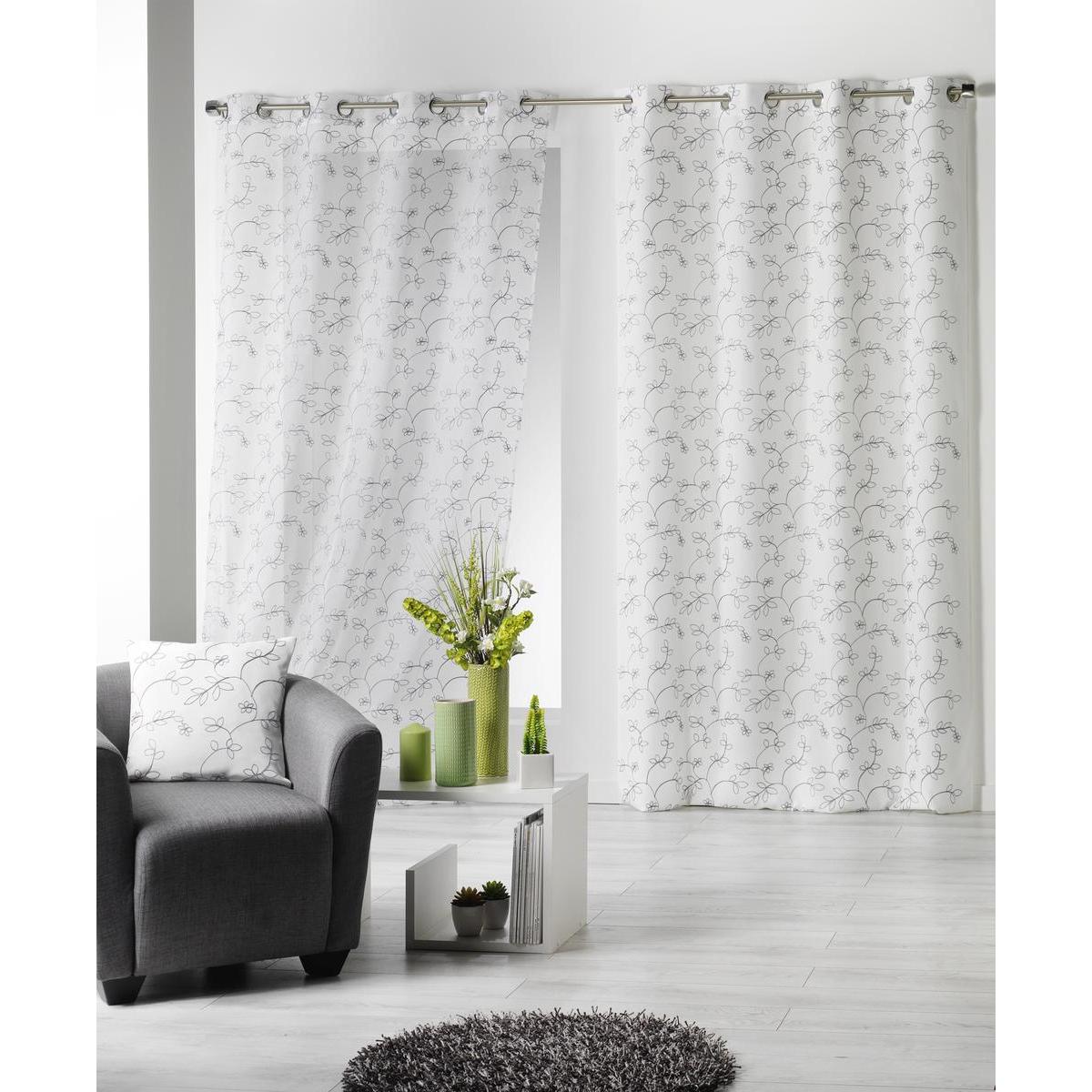 voilage opaline brode blanc rideaux et voilages la foir fouille