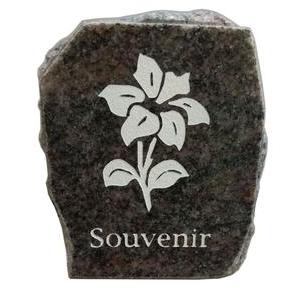 Plaque funéraire granit - 10 x 12 cm - Marron