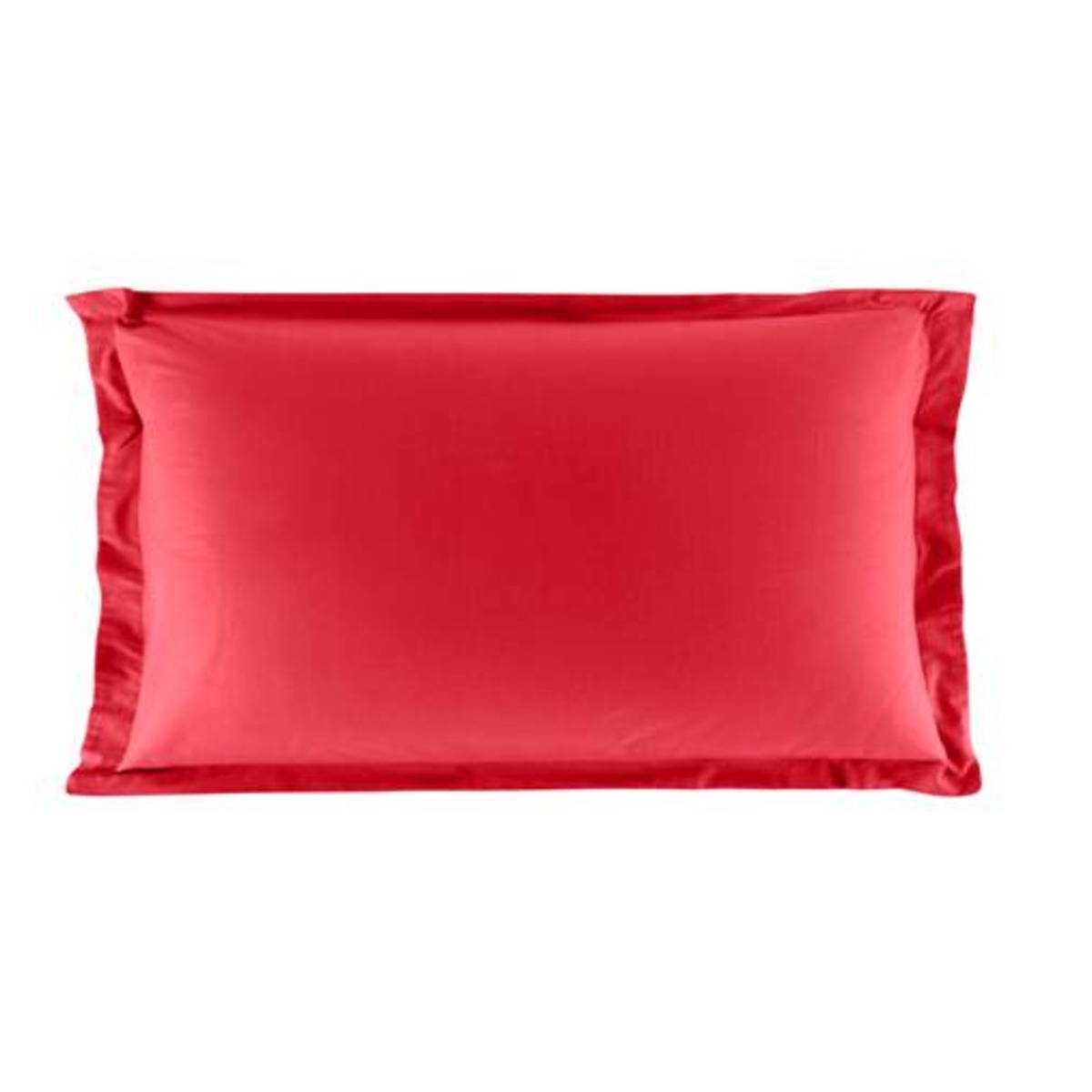 Taie d'oreiller volant plat 100% coton 57 fils 50 x 70 cm - rouge Taie d'oreiller volant plat 100% coton 57 fils 50 x 70 cm - rouge