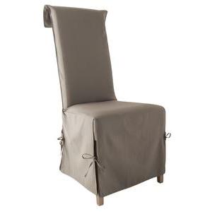 Housse chaise en coton 40x40x72cm beige