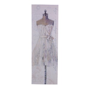 Toile imprimée robe de bal - 30 x 90 cm - Blanc et beige pastel