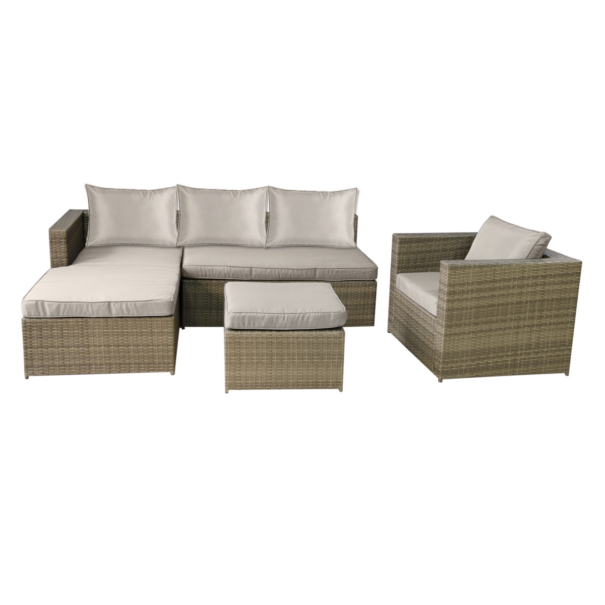 salon de jardin bali 4 pieces beige naturel salons de jardin la foir fouille