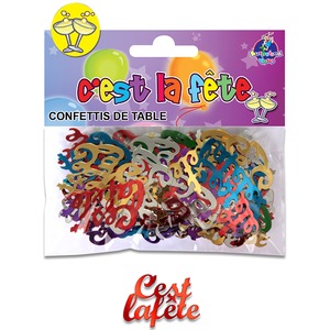 Sachet de confettis de table C'est la fête - 12 x 10 cm - Multicolore