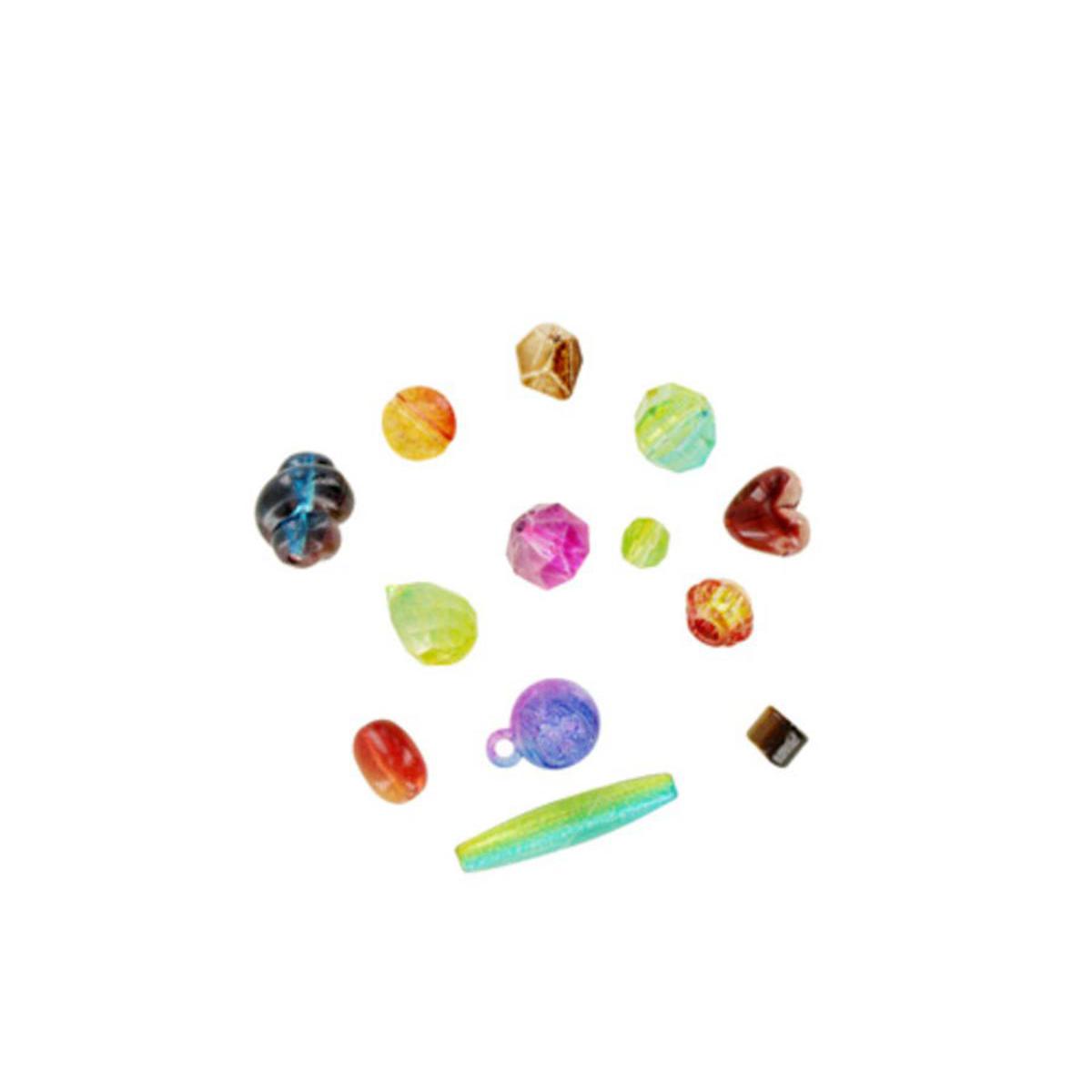 Perles acrylique transparentes 8 couleurs -  40 g -Multicolore
