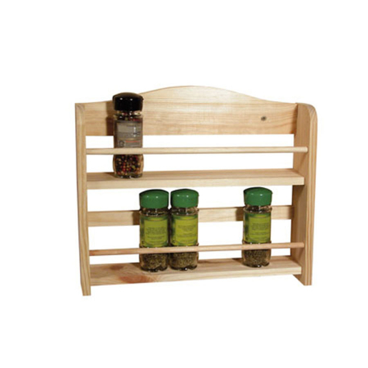 Etagere A Epices 2 Etages Pin Massif Naturel Marron Bocaux
