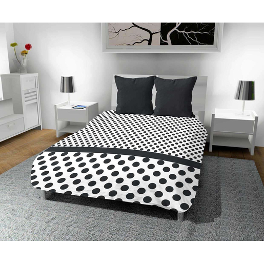 Couette Imprimee Pois 240 X 220 Cm Gris Linge De Lit La Foir Fouille