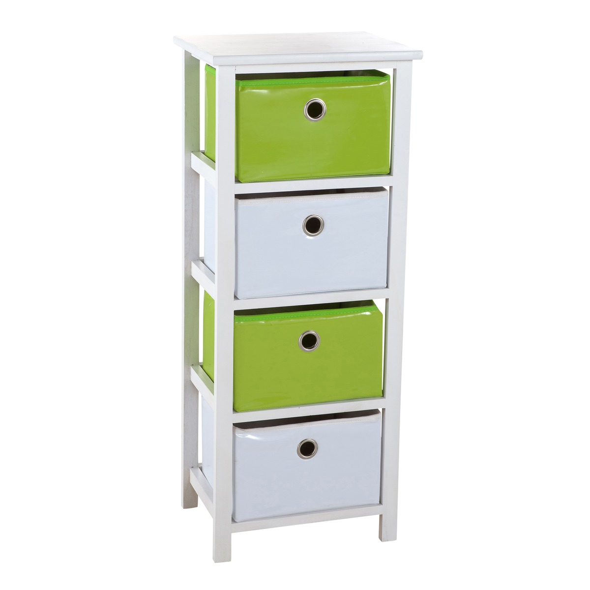 MEUBLE BLANC 4 PANIERS VERT GM MEUBLE BLANC 4 PANIERS VERT GM