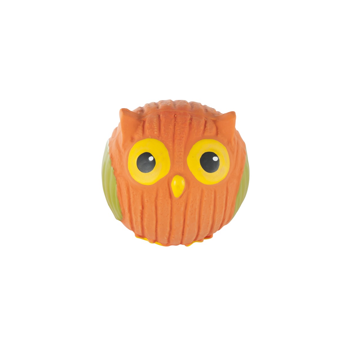 Jouet pour chien en forme de hibou - Diamètre 9 cm - Orange