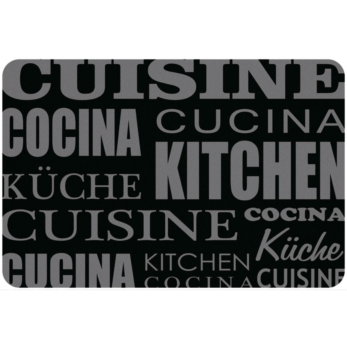 Tapis de cuisine thème vintage - 60 x 40 cm - Noir, gris