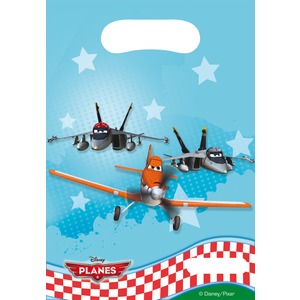 Lot de 6 sacs Planes Disney en PEBD - 18 x 29 cm - Multicolore
