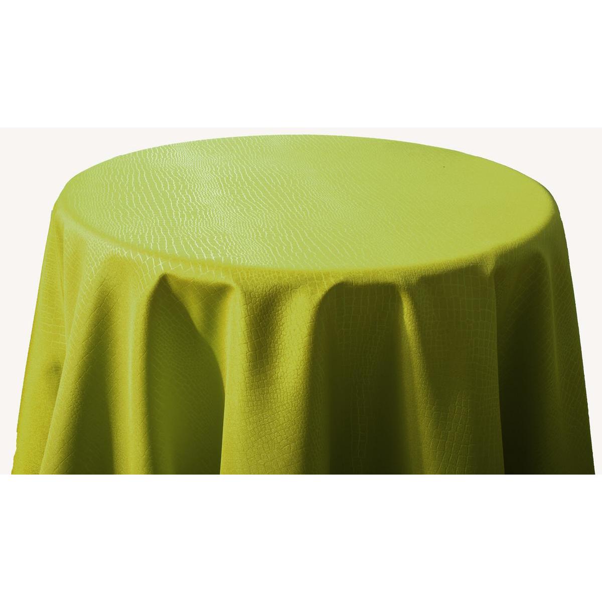 Nappe ronde effet croco - 100% Polyester - Ø 180 cm - Vert anis Nappe ronde effet croco - 100% Polyester - Ø 180 cm - Vert anis