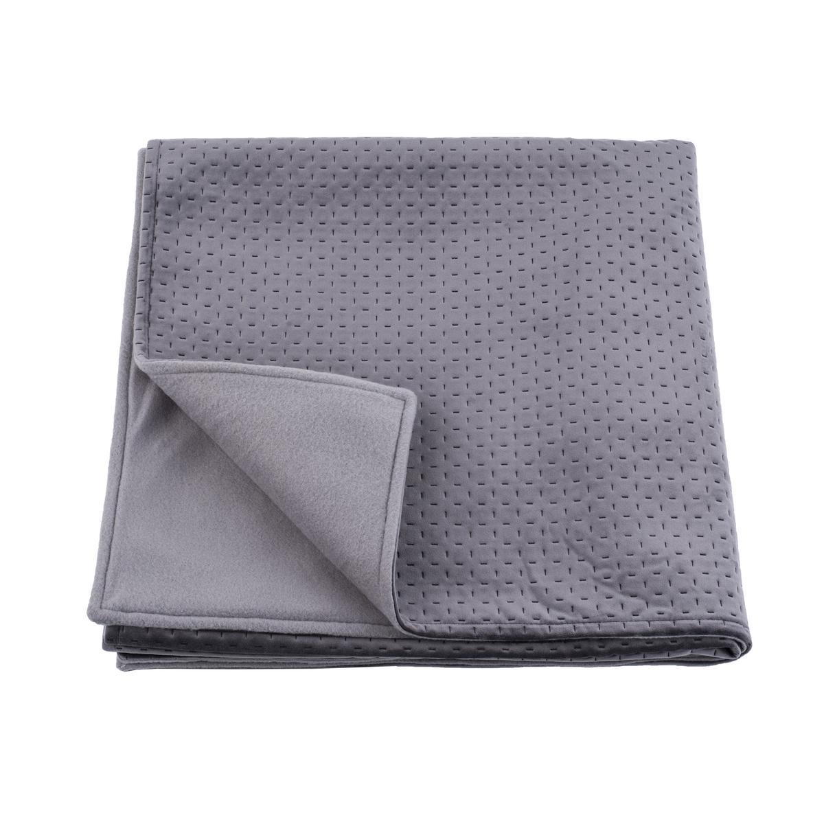 Couvre-lit velours - 180 x 220 cm - Gris clair Couvre-lit velours - 180 x 220 cm - Gris clair