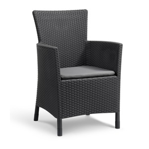 Fauteuil De Salon De Jardin 60 X 62 X H 85 Cm Gris Anthracite Chaises De Jardin La Foir Fouille