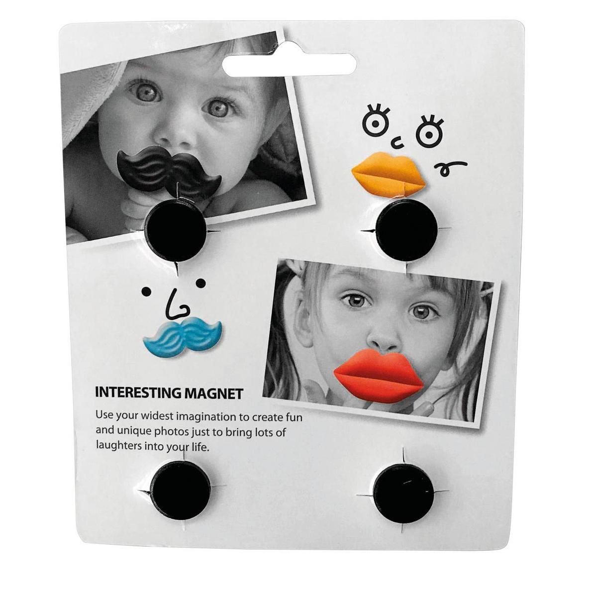 4 magnets + support métal - Métal et plastique - Noir et blanc 4 magnets + support métal - Métal et plastique - Noir et blanc