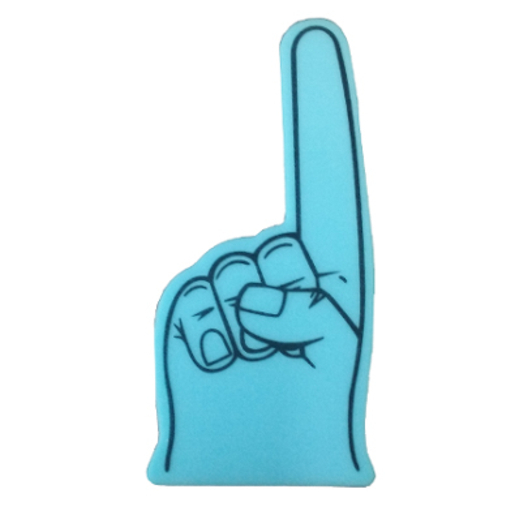 Main géante - Mousse - Bleu - 44 x 21 cm Main géante - Mousse - Bleu - 44 x 21 cm