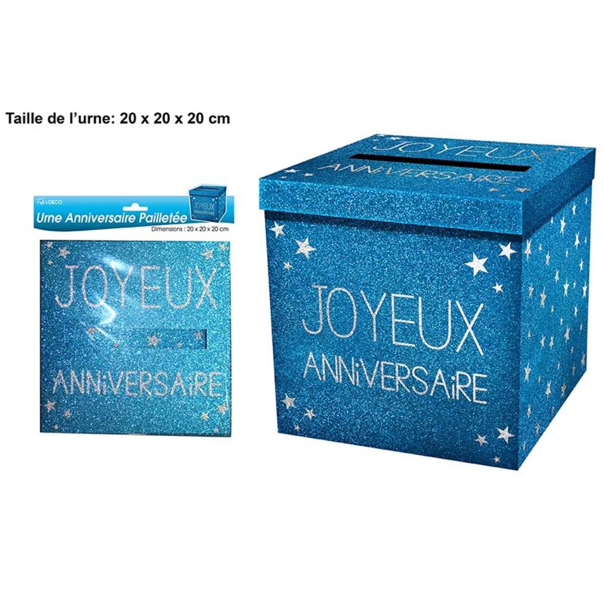 Urne Anniversaire Pailletee Bleu Anniversaire La Foir Fouille