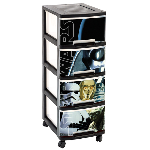 Tour 4 Tiroirs Star Wars Plastique Multicolore Rangement