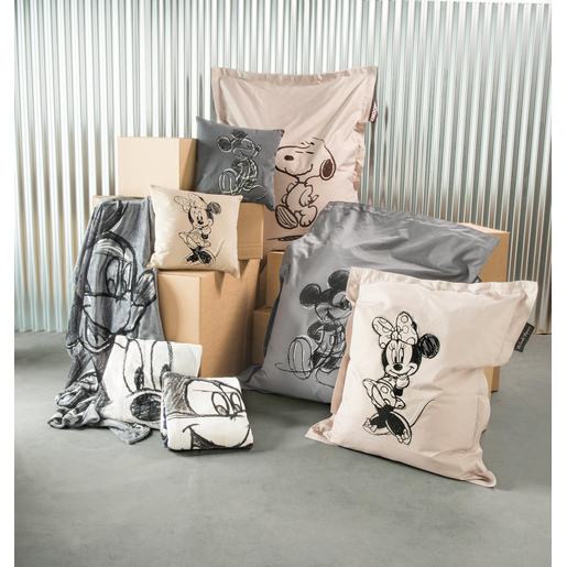 Coussin Mickey - 100 % coton - 45 x 45 cm - Gris et noir Coussin Mickey - 100 % coton - 45 x 45 cm - Gris et noir