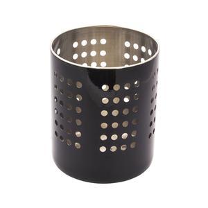 Pot à ustensiles en acier - 11,5 x 13,5 cm - Noir