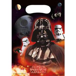 6 sacs de fête Star Wars - Plastique - 26 x 16 cm - Multicolore
