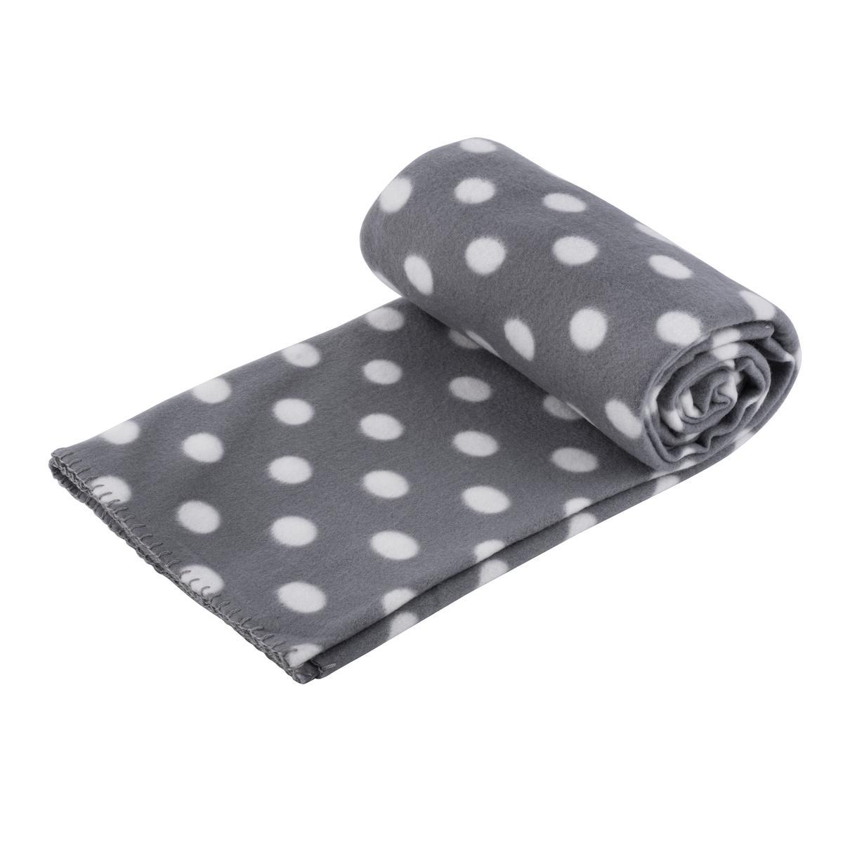 Plaid à pois - 125 x 150 cm - Gris Plaid à pois - 125 x 150 cm - Gris