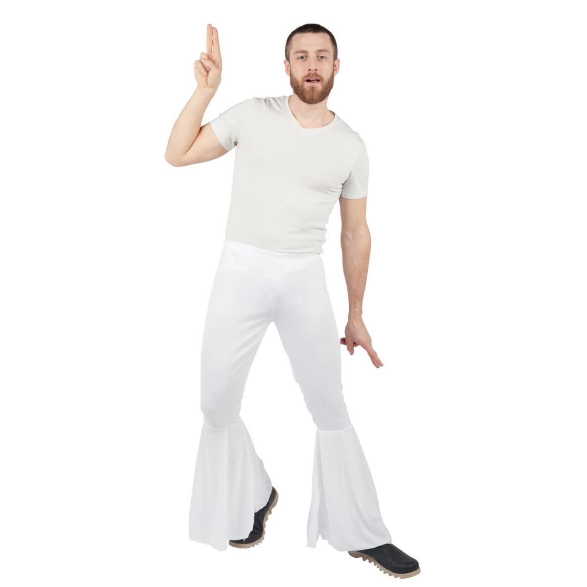 Pantalon pattes d'éléphant pour homme - Taille unique - L 40 x l 30 cm -  Blanc - PTIT CLOWN