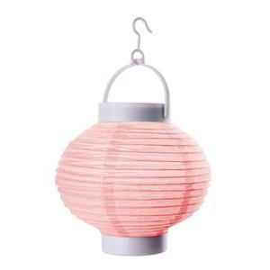 4 lanternes LED - ø 15 x H 15 cm - Rose, bleu, blanc et gris
